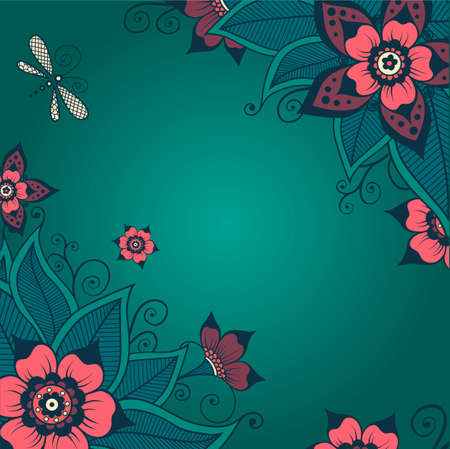 Seamless bright floral pattern. Vector illustrationのイラスト素材