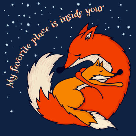 Abstract seamless retro fox pattern in line in blue background. Big cross-stitch. vector illustration.のイラスト素材