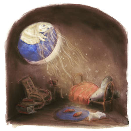 Moon and mouseの写真素材