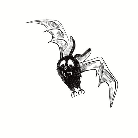 little cute flying batの写真素材