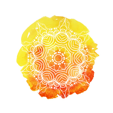 Beautiful soft watercolor background with floral ornament. Elegant vector illustration. Perfect for invitations or cards.のイラスト素材