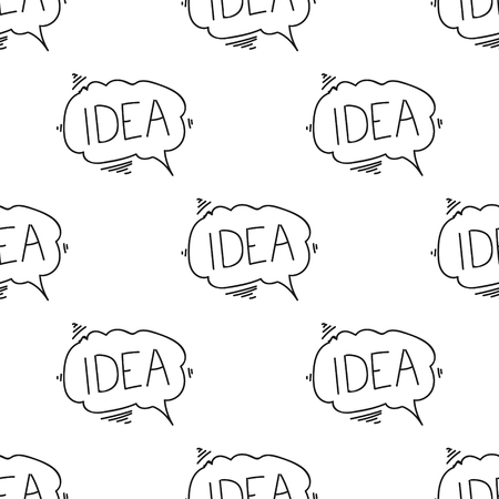 Cloud with inscription idea. Vector seamless pattern EPS10のイラスト素材