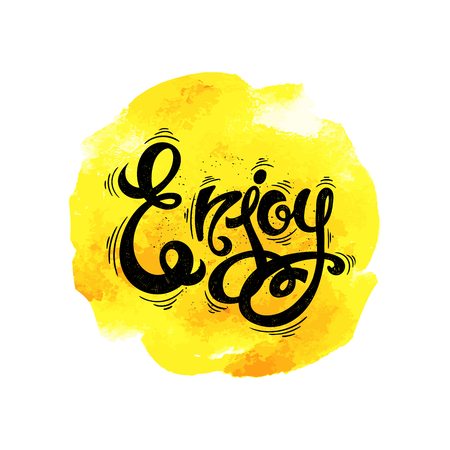Enjoy, hand-drawn vector lettersのイラスト素材