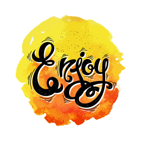 Enjoy, hand-drawn vector lettersのイラスト素材