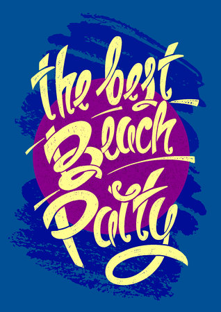 The best beach party. Hand drawn lettersのイラスト素材