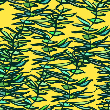 Bright leaves, abstraction fantasy. Vector seamless pattern. EPS10のイラスト素材