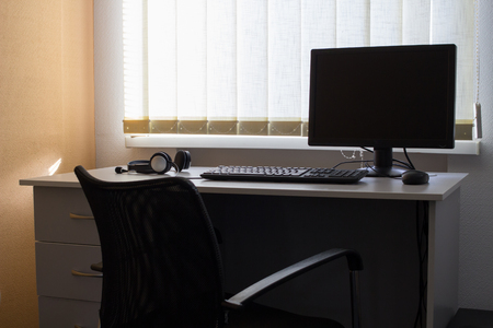 Empty work place. Business objects in cabinet.の写真素材