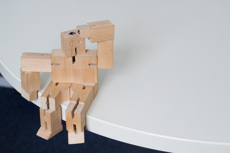 Wooden Robot Toy Searchingの写真素材