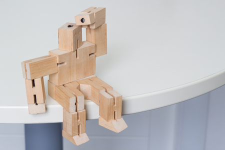 Wooden Robot Toy Searchingの写真素材