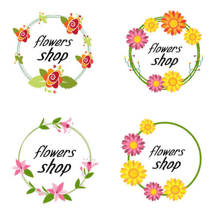 flower shop logo for companyのイラスト素材