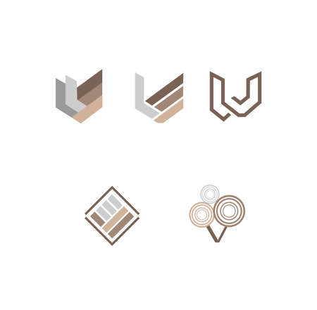 Logo for the company monogram letter V for wood productsのイラスト素材