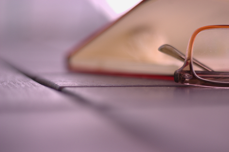 Book with glassesの写真素材