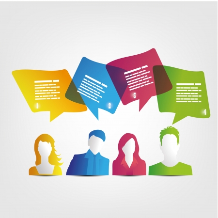 people and speech bubbles designのイラスト素材