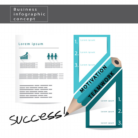 success infographic design made from vector pencil illustrationのイラスト素材
