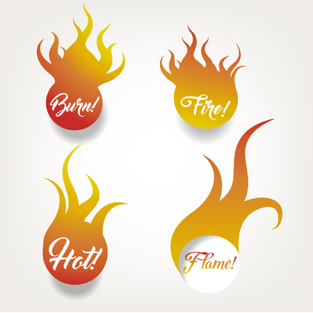 Vector-fire abstract circle frame, fireballのイラスト素材