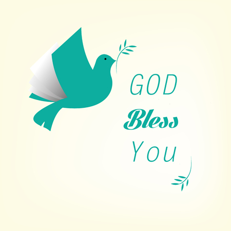 Dove bird carrying olive branch Vector logo or iconのイラスト素材