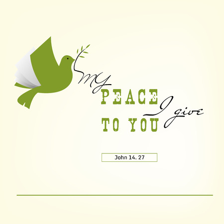 Dove bird carrying olive branch Vector logo or iconのイラスト素材