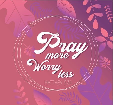 Christian message with tropical leaf designのイラスト素材