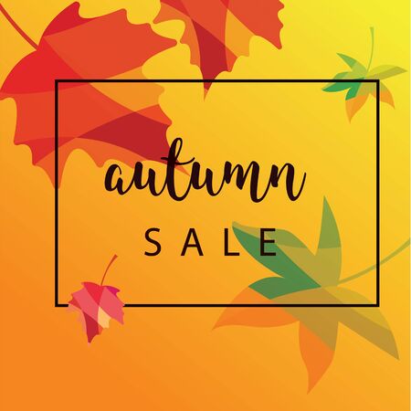 Bright banner for autumn sale from leaves. Vector illustration.のイラスト素材