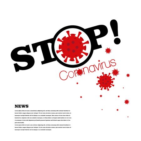 Stop coronavirus. COVID-19 icons. Global epidemic alert. Virus icons. Isolated vector illustration.のイラスト素材