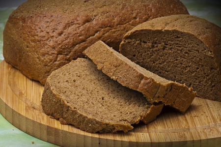 Fresh bread on wooden placemat 