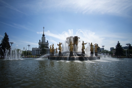 Fountain of Peoples Friendship  friendship of the nations , Moscow, Russiaの写真素材