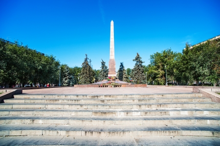 obelisk with the eternal flame. World War II memorial, Volgograd, Russiaのeditorial素材