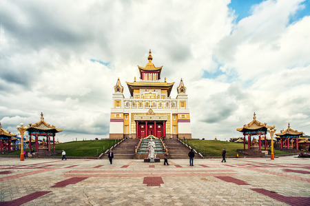 ELISTA - October 13: Burkhan Bakshin Altan Sume - "Golden Abode of Buddha Shakyamuni" in October 13, 2013 in Elista. It is Buddhist complex the patron saint of the kalmyk people in kalmykia pepublic, Russiaのeditorial素材