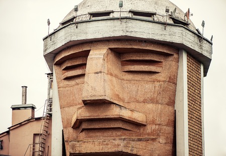 NALCHIK, RUSSIA - July 03: Close up view of face of hero. Restaurant Sosruko is a landmark of the city Nalchik in July 03, 2015 in Nalchik.のeditorial素材