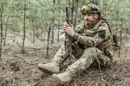 Handsome man in italian military uniform