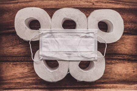 2020 games concept toilet rolls and medical mask covid-19.の写真素材