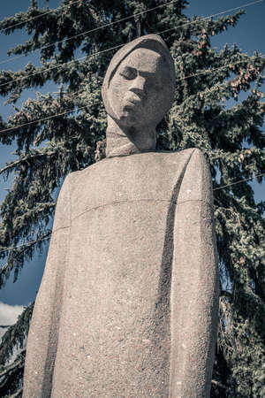 KOLOMNA, RUSSIA - MARCH, 12, 2020: Memorial Park, sculpture of Mother of the deceased son of a soldier in Russia of Kolomna, Russiaのeditorial素材
