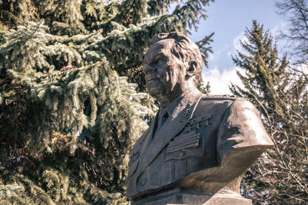 KOLOMNA, RUSSIA - MARCH, 23, 2020: Closed Monument to Mikhail Timofeevich Kalashnikov in the Memorial Park of Kolomna, Russiaのeditorial素材