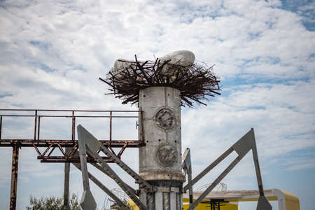 POPOVKA, CRIMEA, RUSSIA - JUNE 21, 2020: Decoratons of KaZantip or Z republic electronic dance music festival in Z.City, Popovka, Crimea Republicのeditorial素材