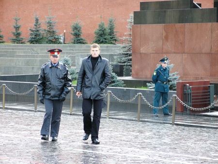 Security officials Red Square Moscowのeditorial素材