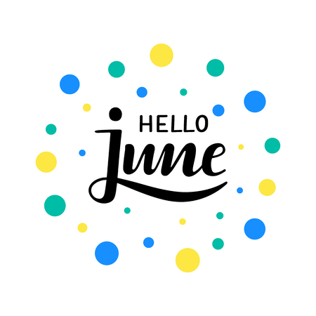 Illustration for Vector illustartion of Hello June - Royalty Free Image