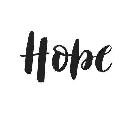 Hope brush lettering  isolated on white background. Hand sketched religious calligraphy for cards, postcards, label, badges.のイラスト素材