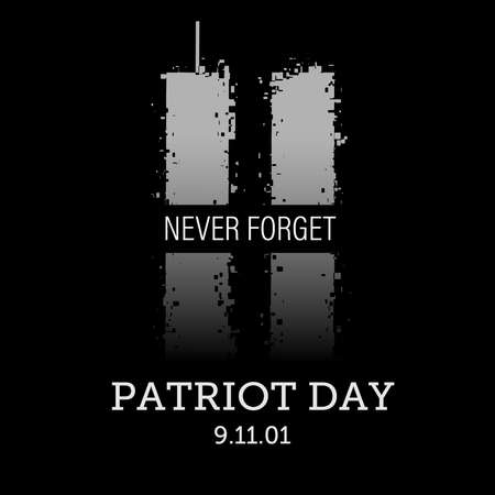 Patriot day vector concept. Illustration of the Twin Towers as symbol of remembrance of tragedy 11 september 2001. Vector illustrationのイラスト素材