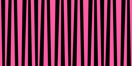 Cute pattern banner with pink and black vertical stripes. Vintage retro stripes design. Creative vertical banner. Vector illustration for design, banner, card, poster.のイラスト素材