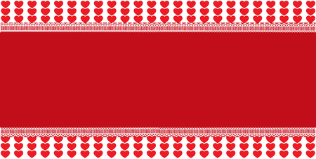 Festive template with space for text on red and white hearts vector illustrationのイラスト素材