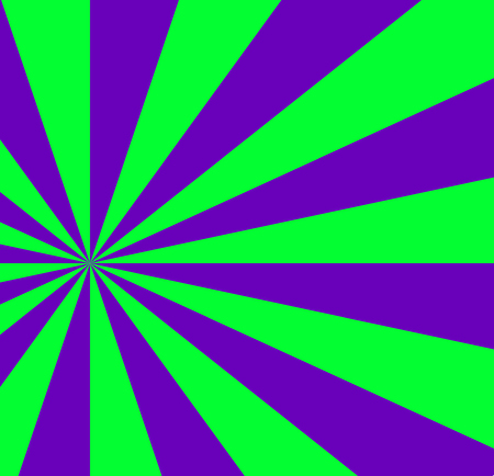 Vibrant abstract green and violet background with sunburst pattern. Radial vibrant colorful rays for banner, card, poster design. Vector illustration, template.のイラスト素材