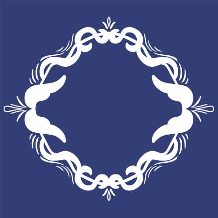 the frame is round with twisted patternsのイラスト素材