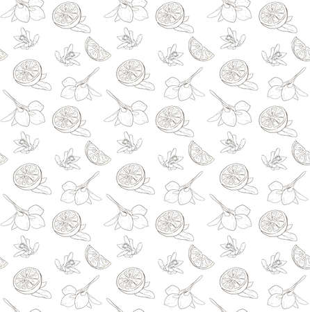 seamless pattern with the image of lemonsのイラスト素材