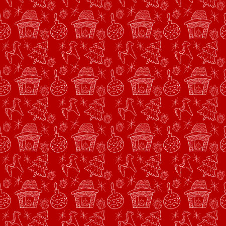 seamless pattern of new year iconsのイラスト素材
