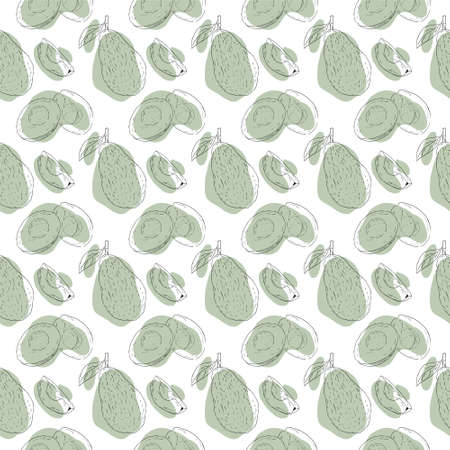 seamless pattern illustration of avocado shapesのイラスト素材