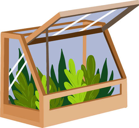 illustration of a garden greenhouse with plantsのイラスト素材
