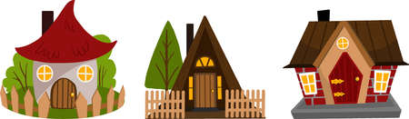 a set of illustrations of housesのイラスト素材