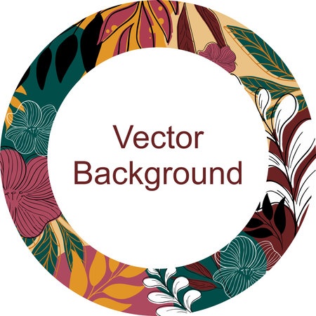 Background vector leaves and flowers abstractionのイラスト素材