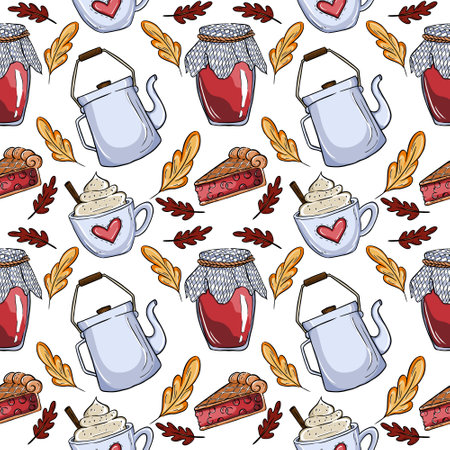 Pattern on the theme of autumnのイラスト素材