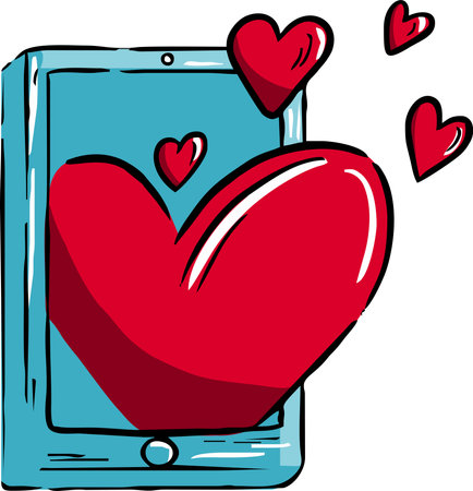 Romantic messages icon on your phoneのイラスト素材